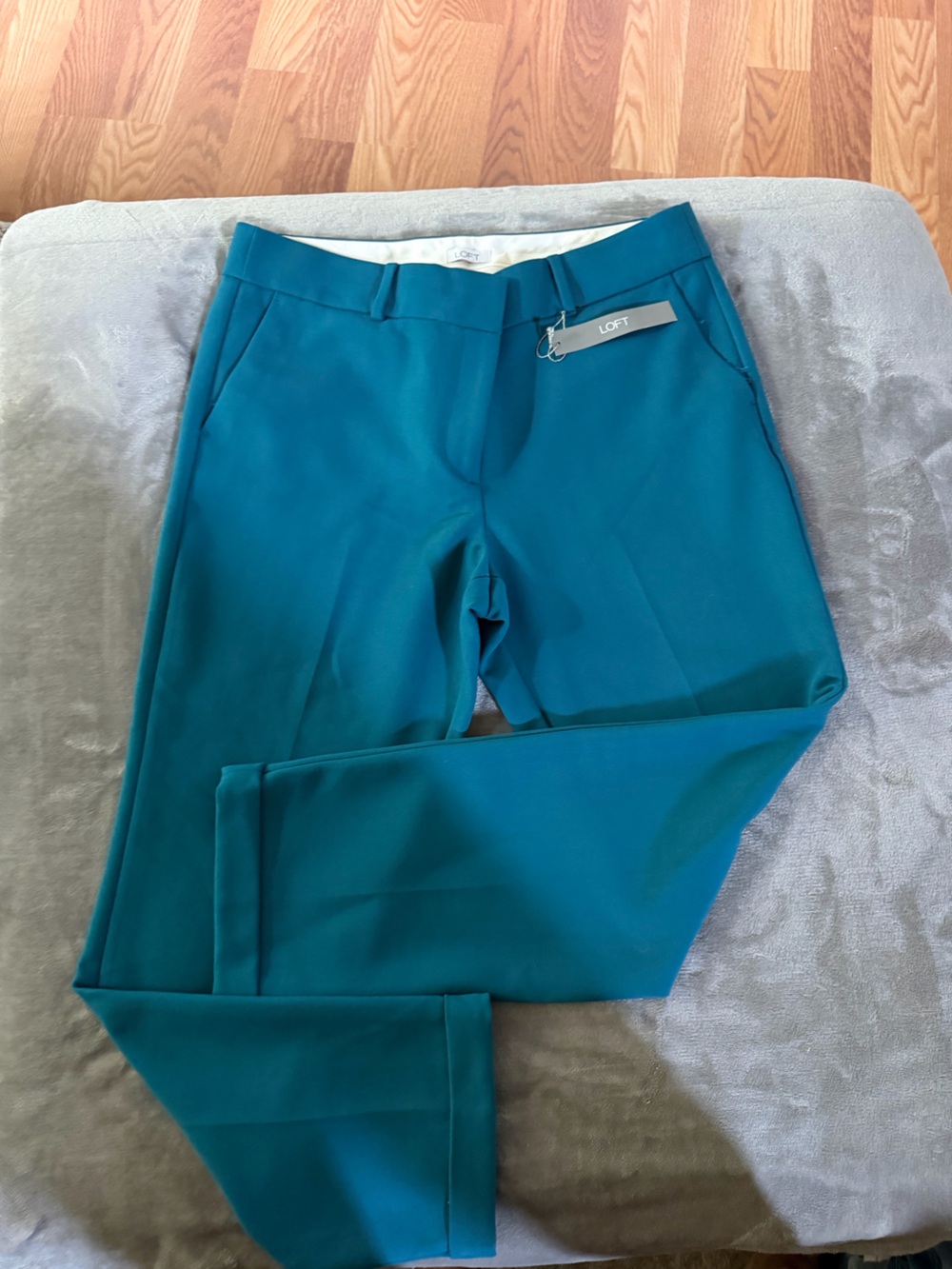LOFT Teal Straight-Leg Dress Pants